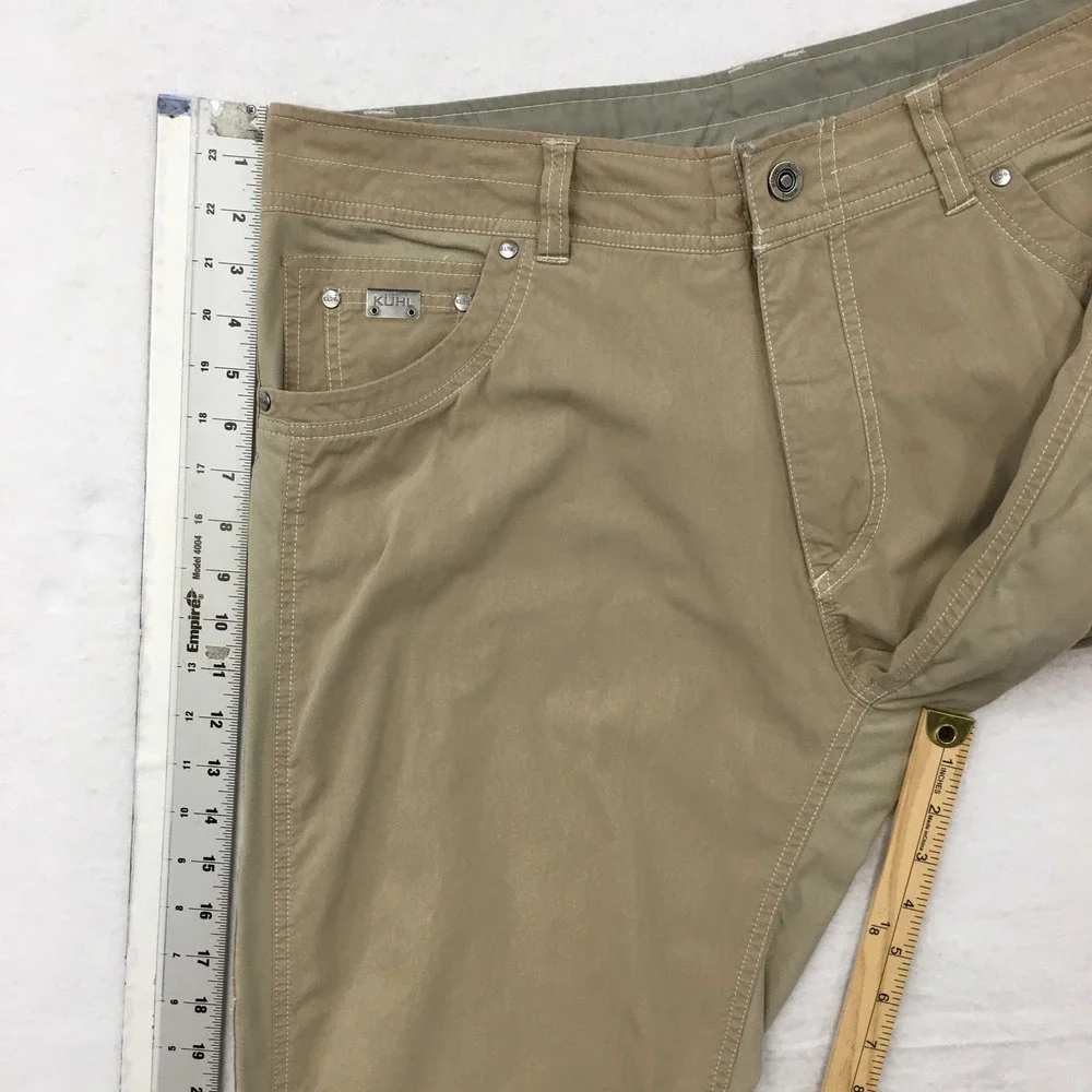Kuhl Radikl Khaki Tan Mens Performance Hiking Outdoor Pants 36x32